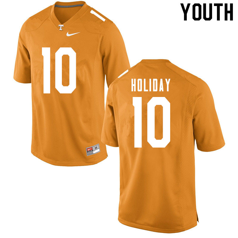 Youth #10 Jimmy Holiday Tennessee Volunteers College Football Jerseys Sale-Orange